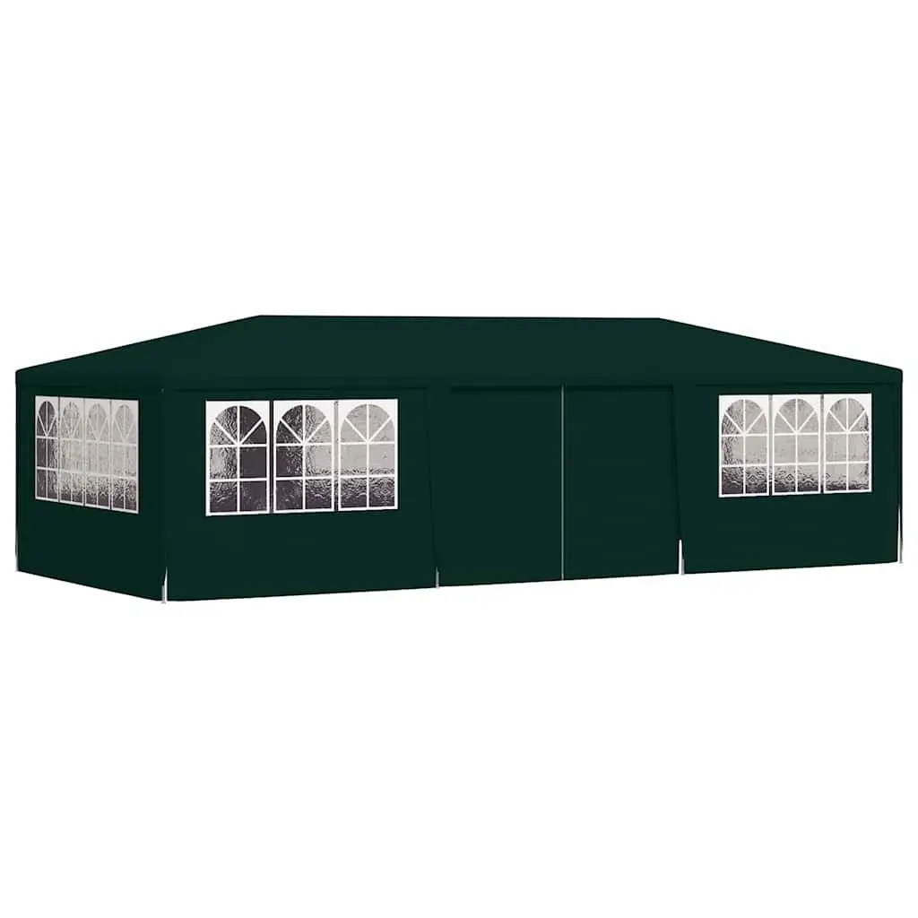 Green Party Tent with Side Walls 4x9m
