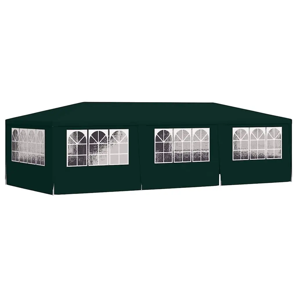 Green Party Tent with Side Walls 4x9m