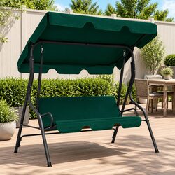 Durable Garden Swing Bench with Protective Canopy