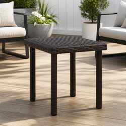 Brown PE Rattan Outdoor Garden Tea Table 40x40x40 cm