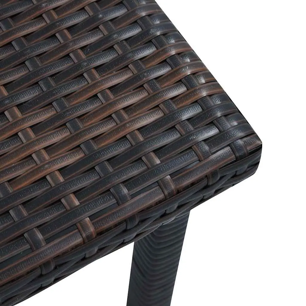 Brown PE Rattan Outdoor Garden Tea Table 40x40x40 cm