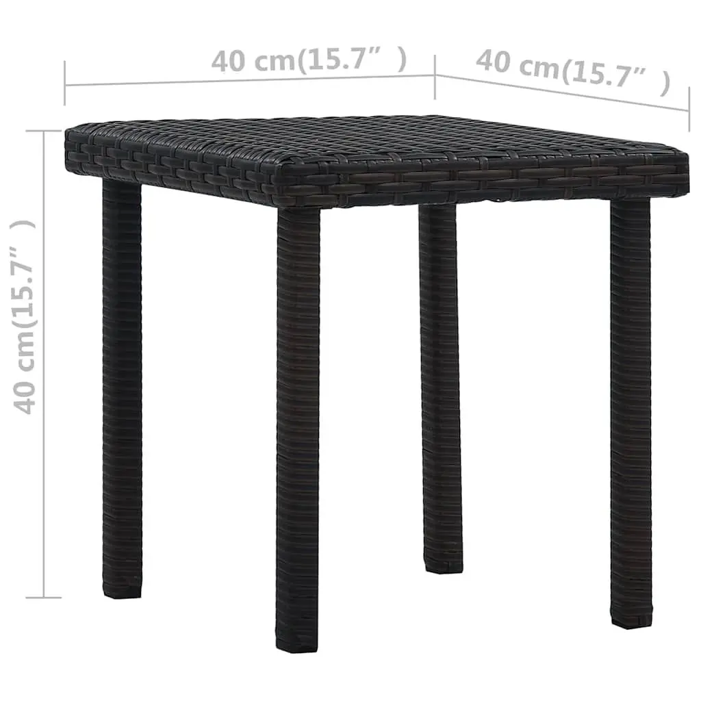 Brown PE Rattan Outdoor Garden Tea Table 40x40x40 cm