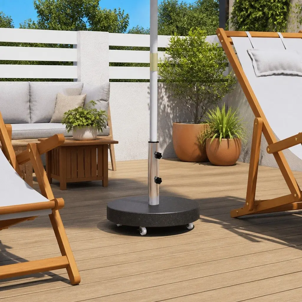 Heavy Duty Black Granite Parasol Base 30kg
