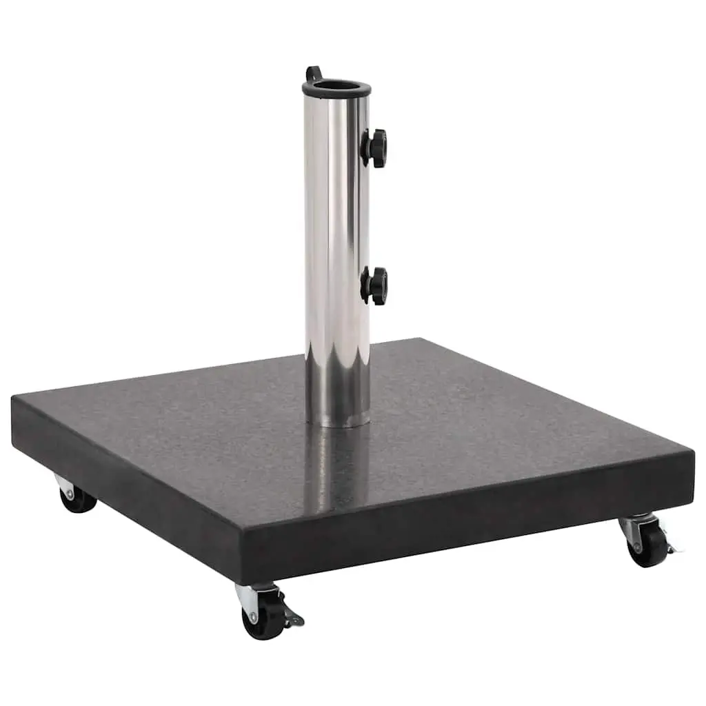 Square Granite Parasol Base 30kg Outdoor Umbrella Stand Weight Anchor Black
