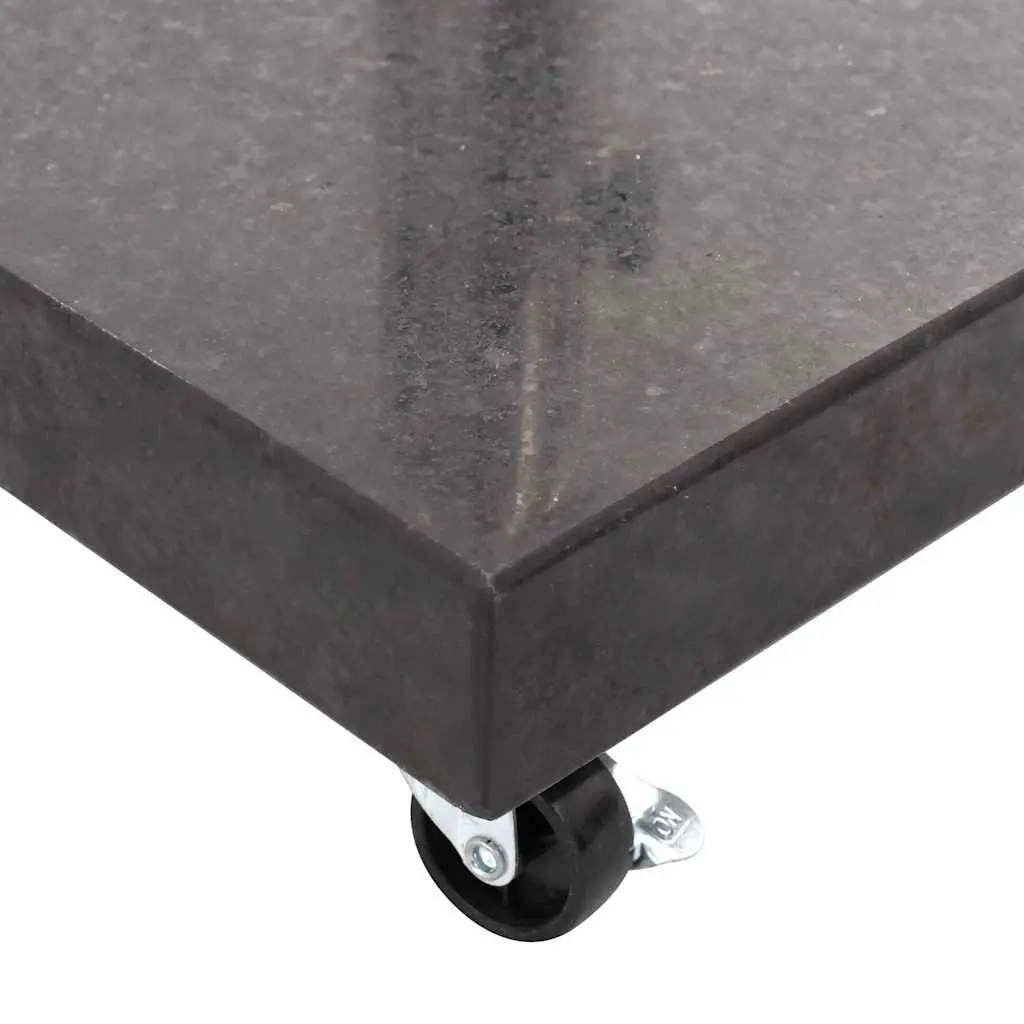 Square Granite Parasol Base 30kg Outdoor Umbrella Stand Weight Anchor Black