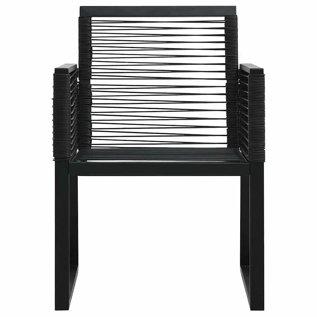 Outdoor Chairs 2 Pieces Black Patio Seating Garden Furniture Contemporary Design