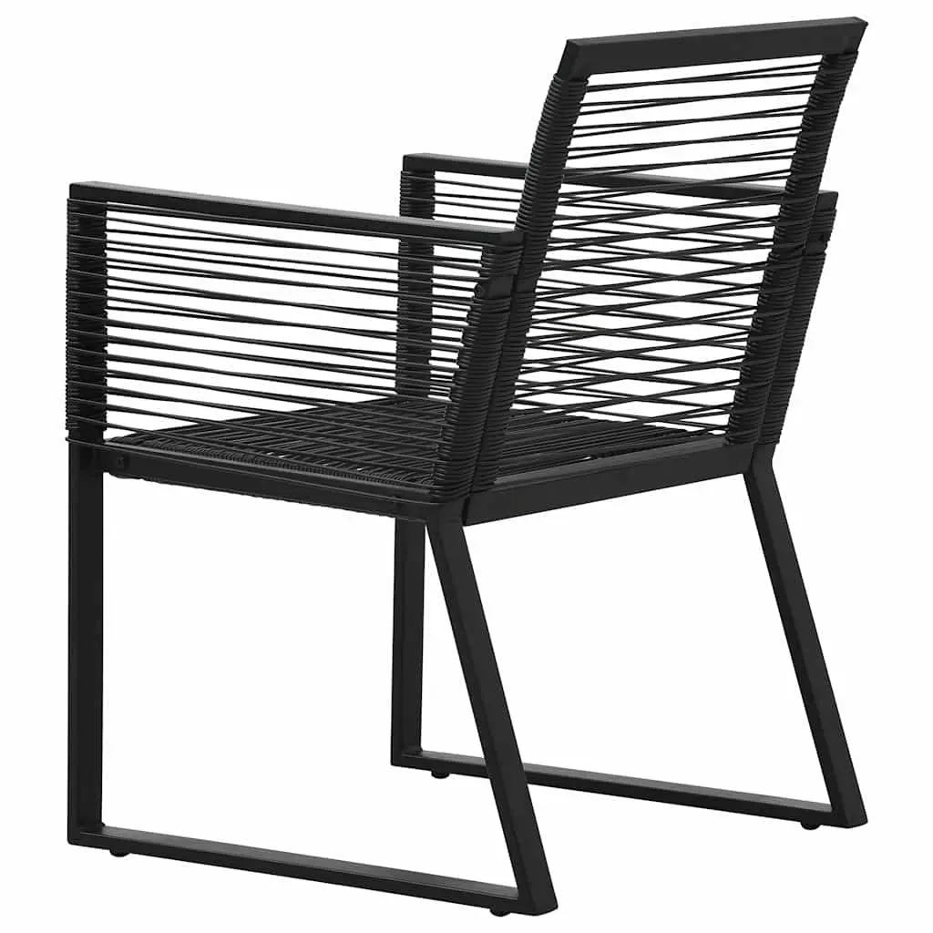 Outdoor Chairs 2 Pieces Black Patio Seating Garden Furniture Contemporary Design