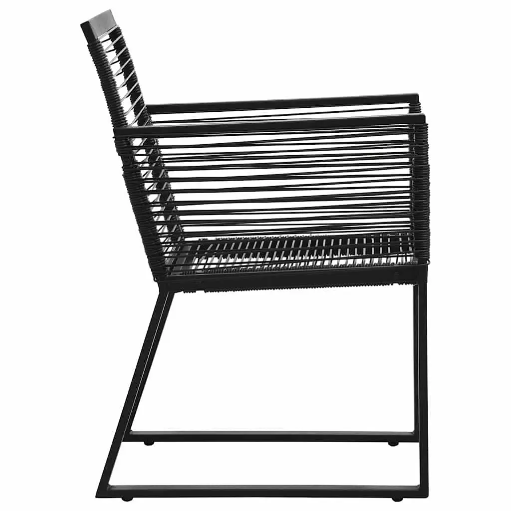 Outdoor Chairs 2 Pieces Black Patio Seating Garden Furniture Contemporary Design