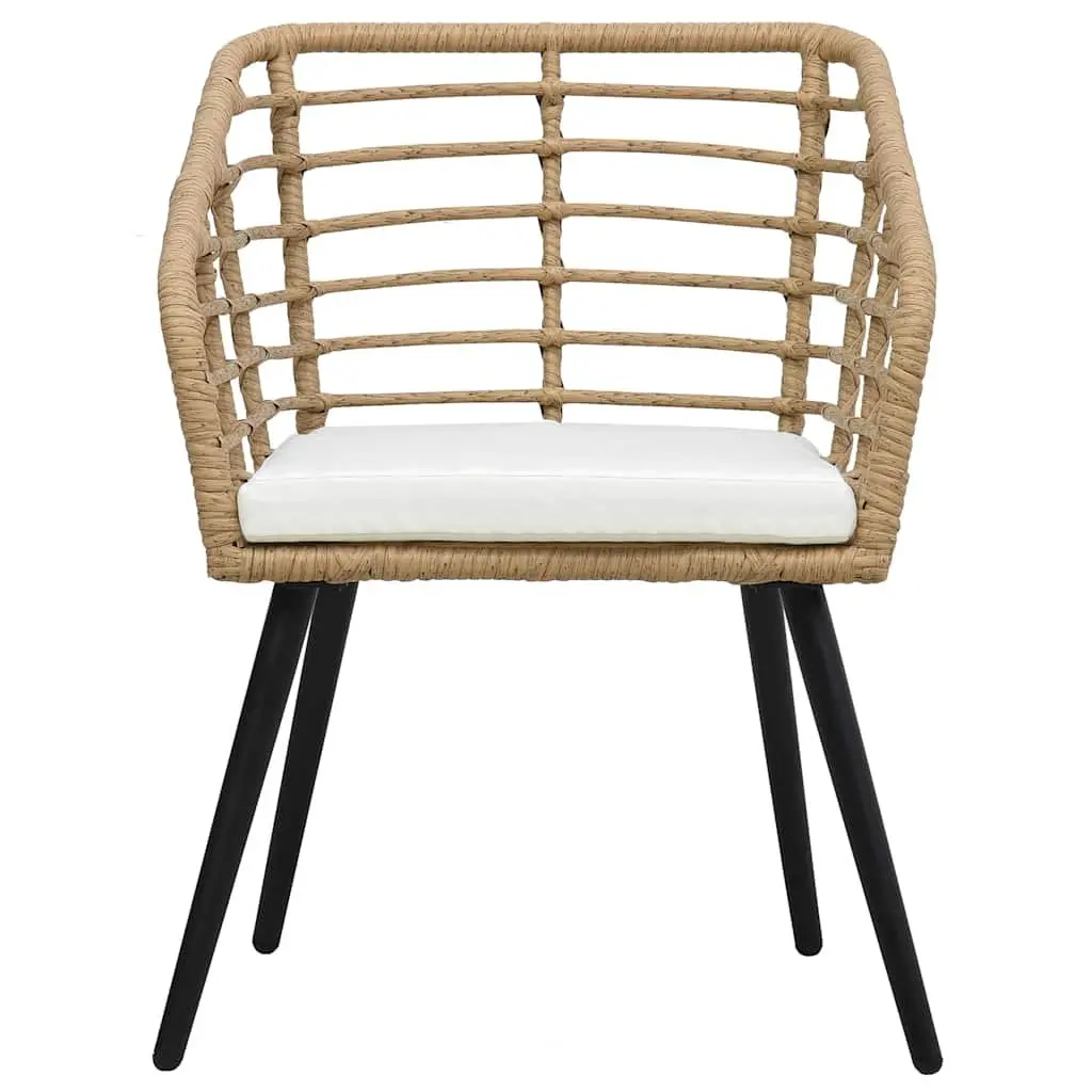 Brown Poly Rattan Outdoor Chairs with Cushions