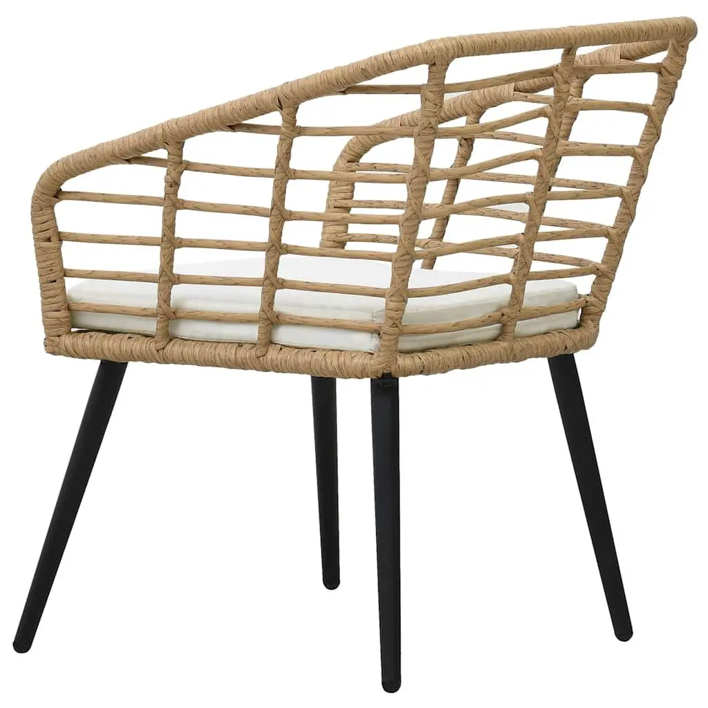 Brown Poly Rattan Outdoor Chairs with Cushions