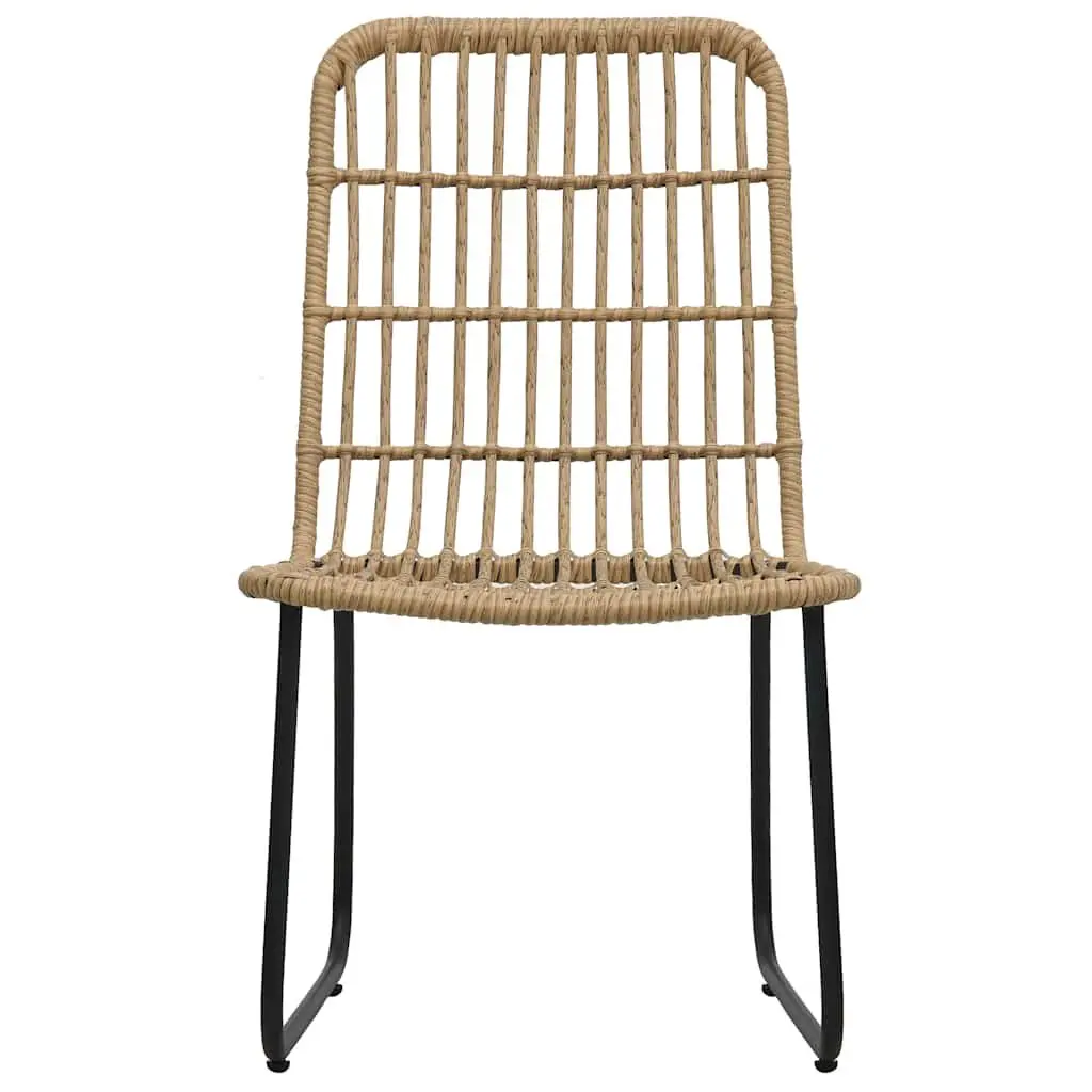 Poly Rattan Outdoor Chairs Set with Curved Backrest