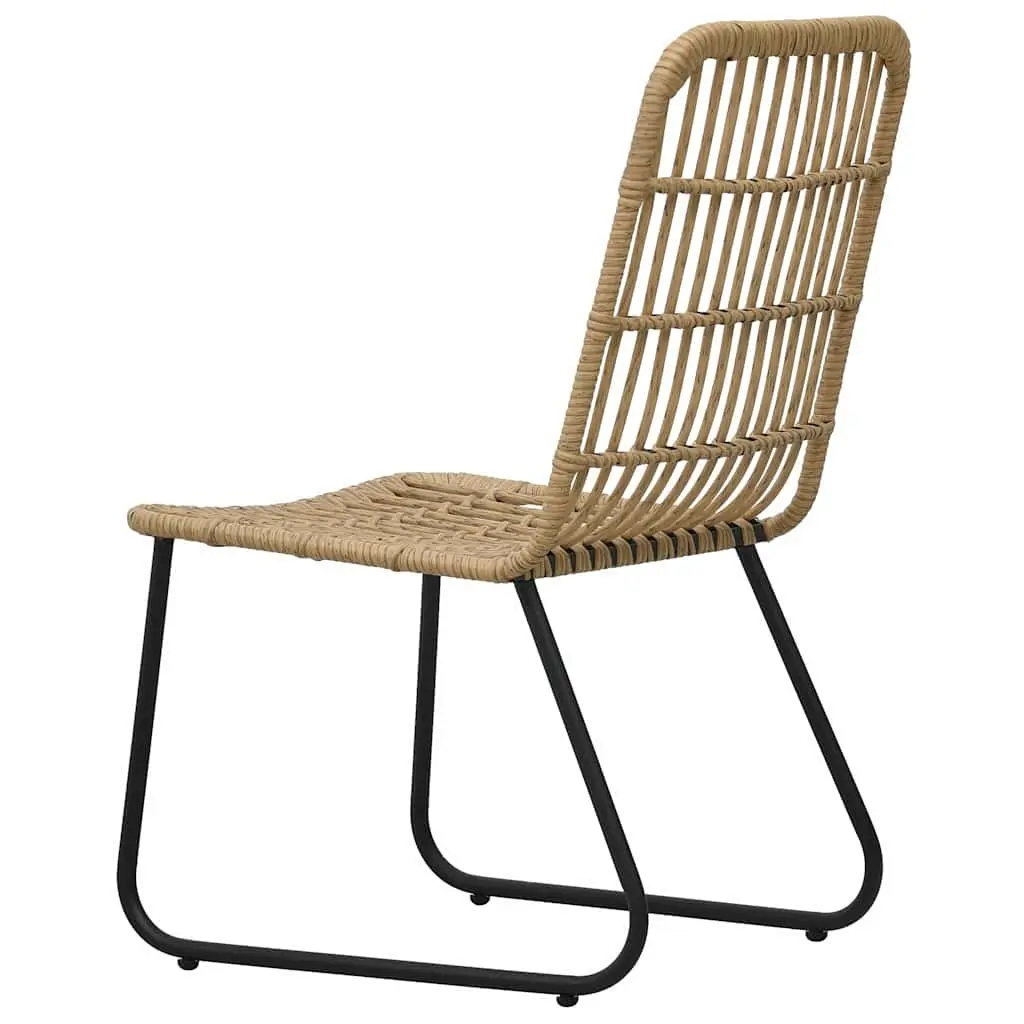 Poly Rattan Outdoor Chairs Set with Curved Backrest