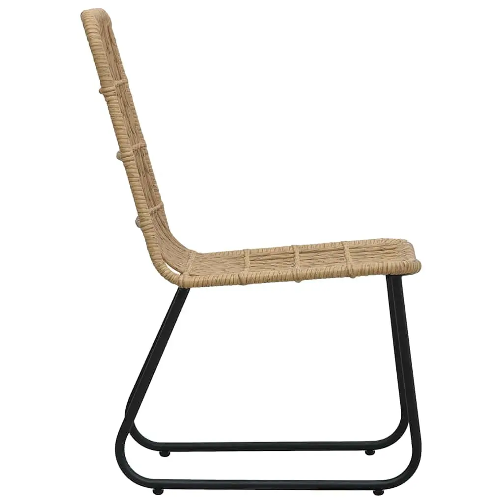 Poly Rattan Outdoor Chairs Set with Curved Backrest