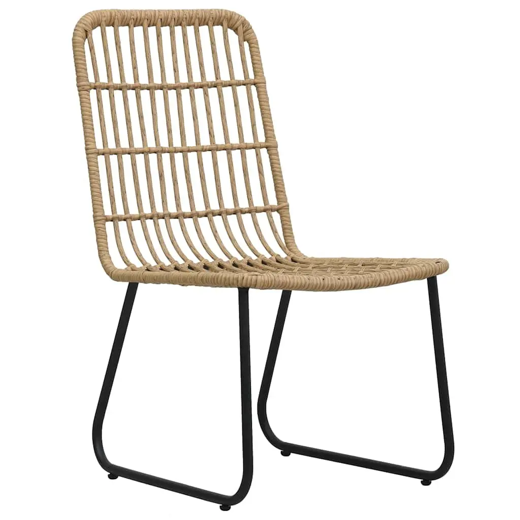 3 Piece Bistro Set Poly Rattan Garden Furniture Chairs Coffee Table Brown