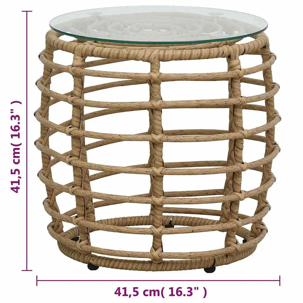 3 Piece Bistro Set Poly Rattan Garden Furniture Chairs Coffee Table Brown
