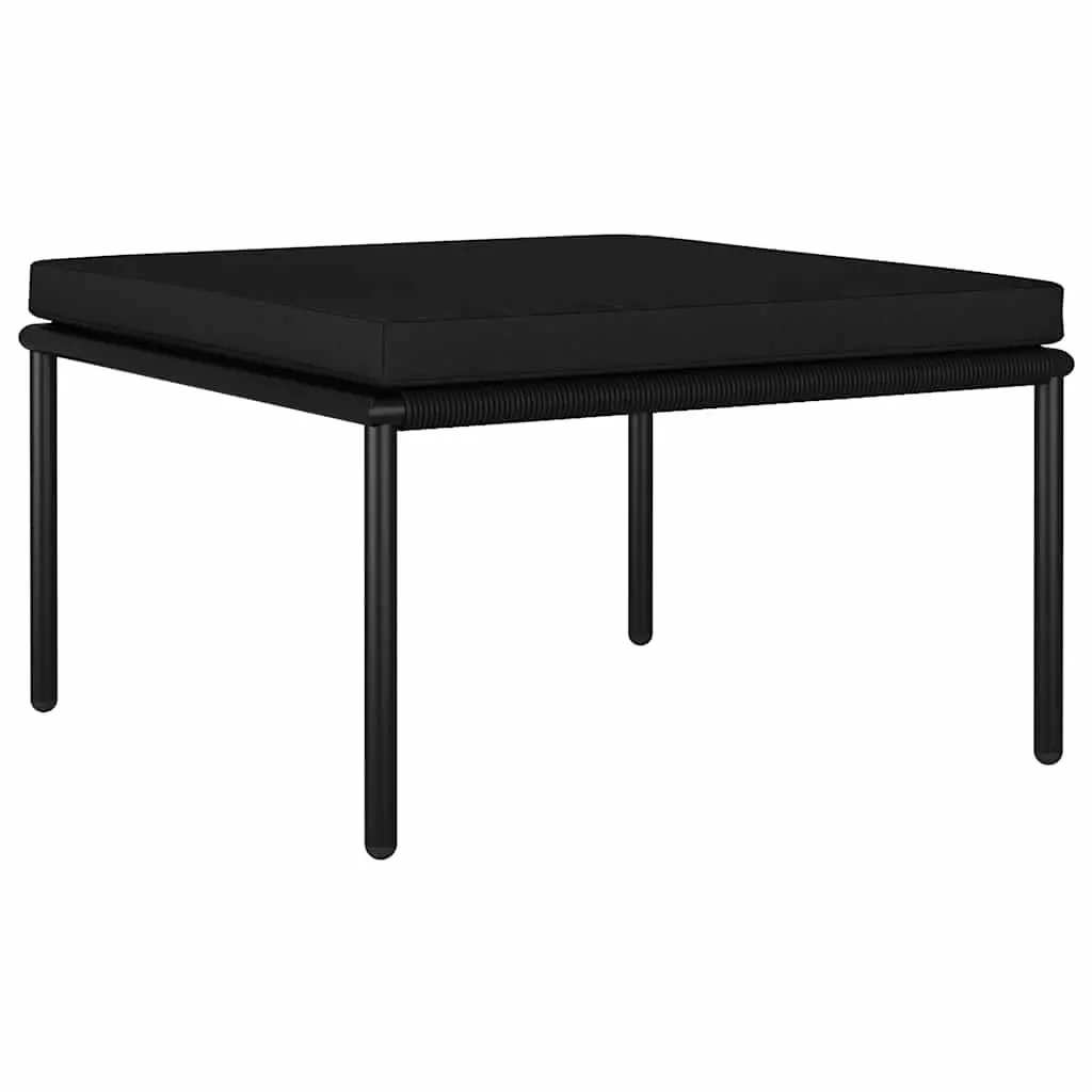 Garden Lounge Set PVC Wire Black 6 Piece Outdoor Patio Furniture