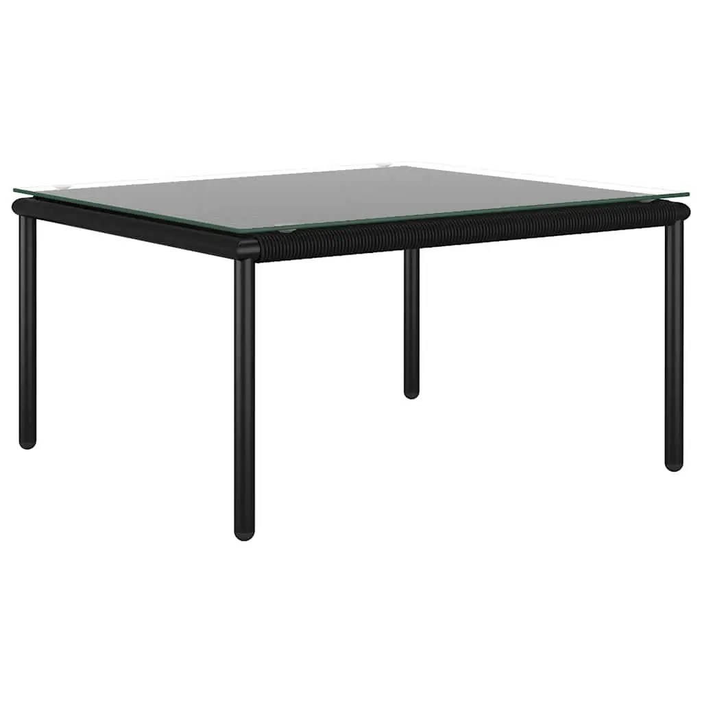 Garden Lounge Set PVC Wire Black 6 Piece Outdoor Patio Furniture