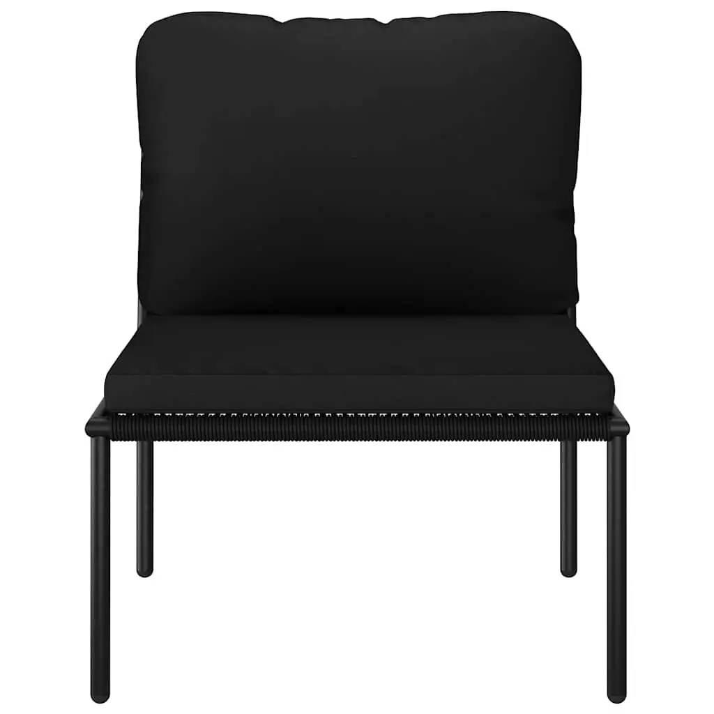 Garden Lounge Set PVC Wire Black 6 Piece Outdoor Patio Furniture