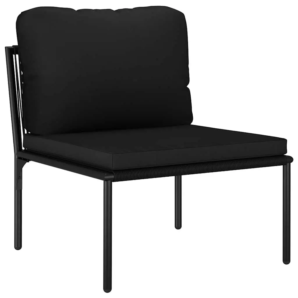 5 Piece Garden Lounge Set Outdoor Furniture with Cushions Black Patio Sectional