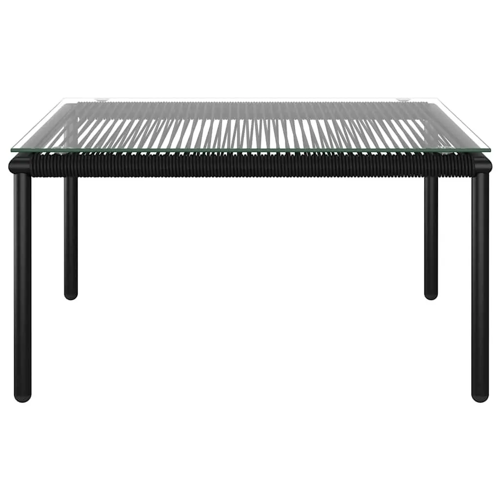 Garden Lounge Set 6 Piece Steel PVC Black Outdoor Sectional Sofa