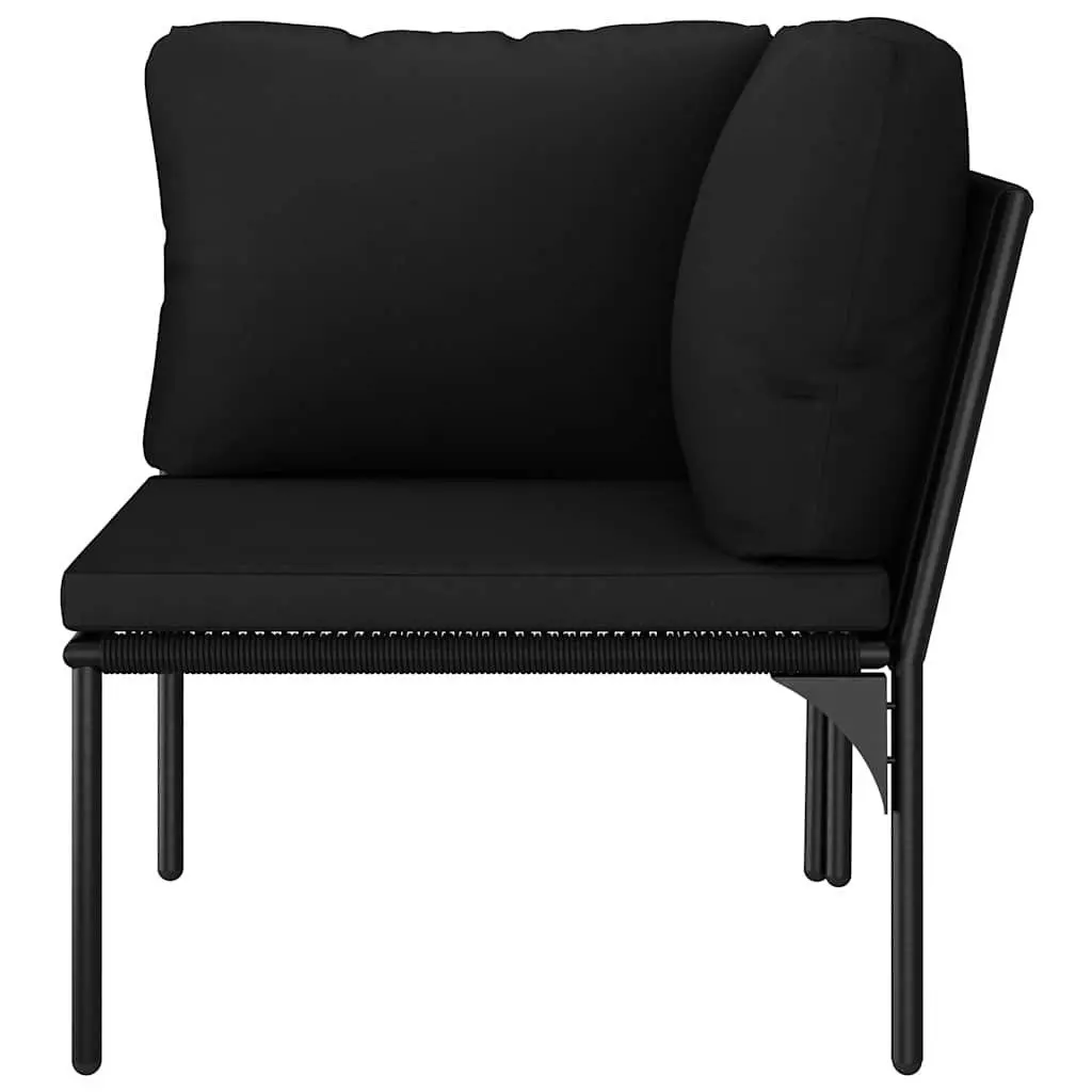 8 Piece Garden Lounge Set Modular Outdoor Patio Furniture Black PVC Cushions