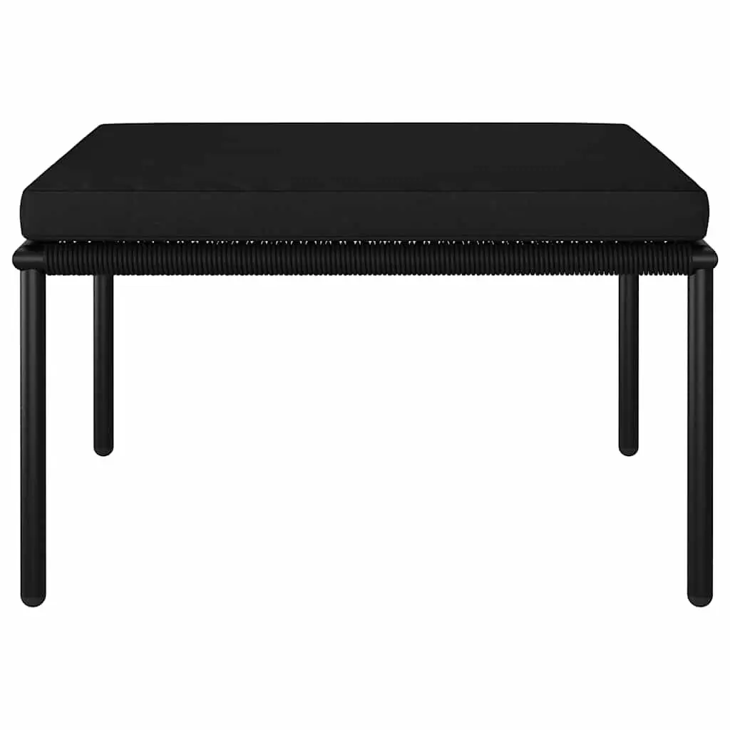 3 Piece Garden Lounge Set Powder-coated Steel Weather-resistant PVC Black Cushions Modular