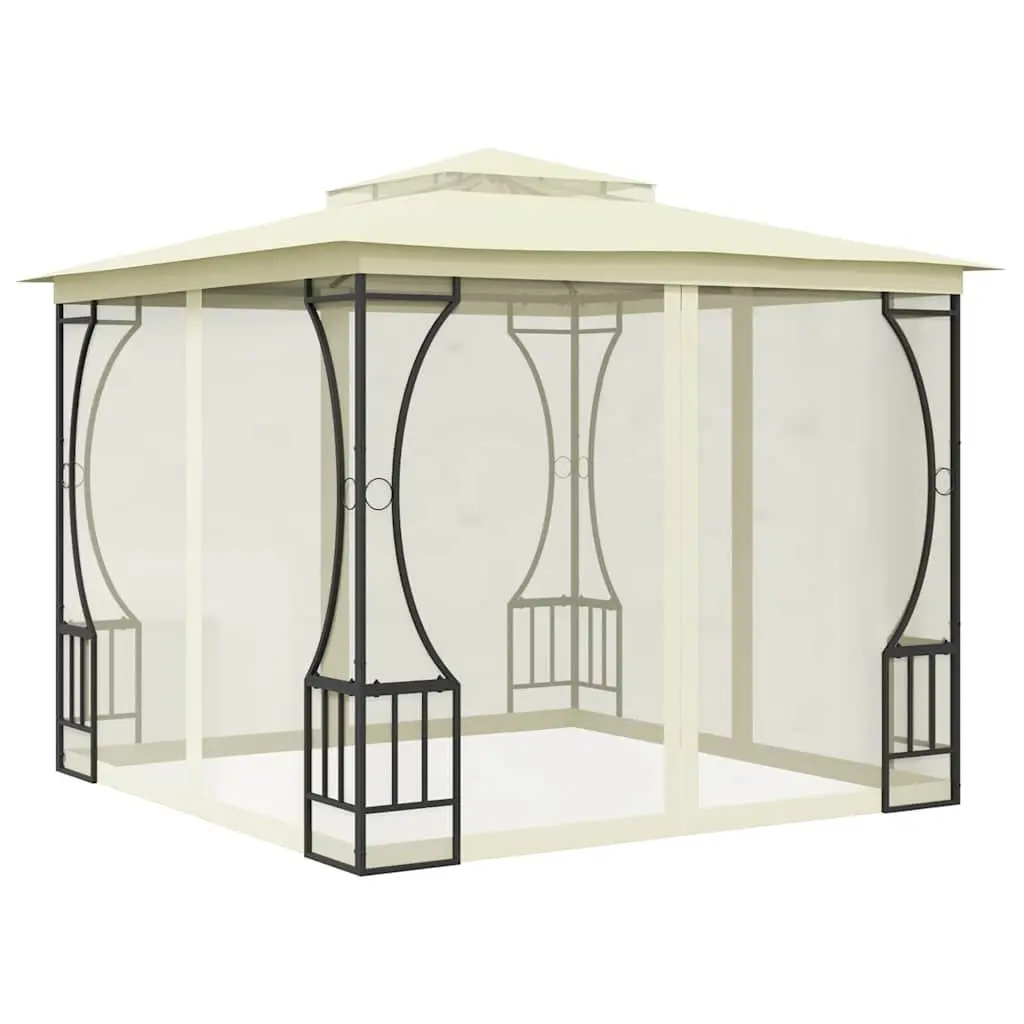 Outdoor Gazebo with Mosquito Nets 300x300x265 cm Cream