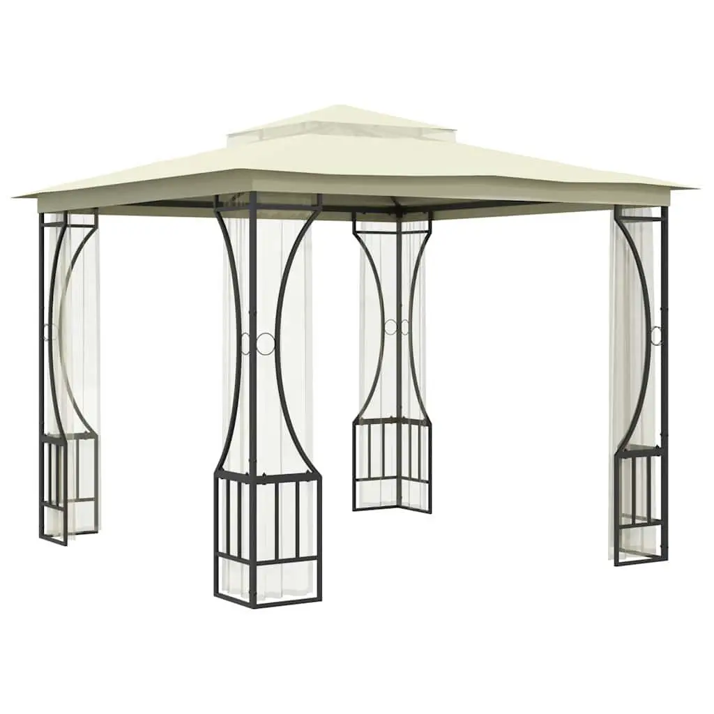 Outdoor Gazebo with Mosquito Nets 300x300x265 cm Cream