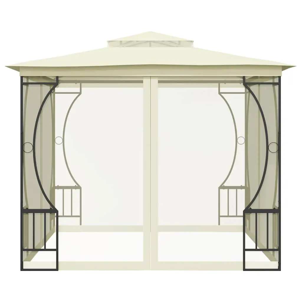Outdoor Gazebo with Mosquito Nets 300x300x265 cm Cream