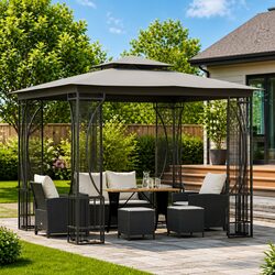 Sturdy Outdoor Gazebo with Nets 300x300x265 cm