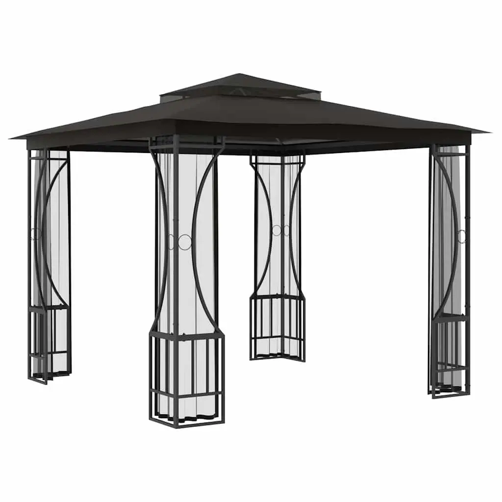 Gazebo Polyester Steel 300x300x265 cm Anthracite
