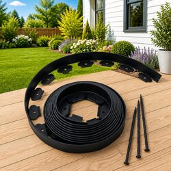 Flexible Black Lawn Edging for Gardens 10m