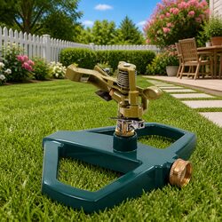 Robust Rotary Lawn Sprinkler with Metal Base