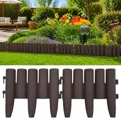 Durable Garden Lawn Edging: 36 Brown Panels, 10m Length