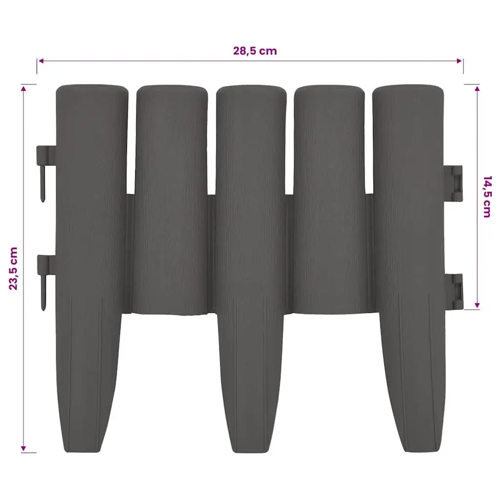 Grey 36-Piece Garden Border Edging Panels 10 m