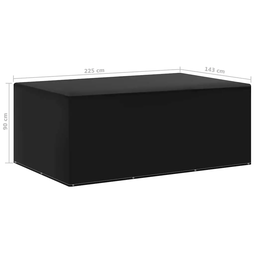 Black Garden Furniture Cover with 7 Eyelets