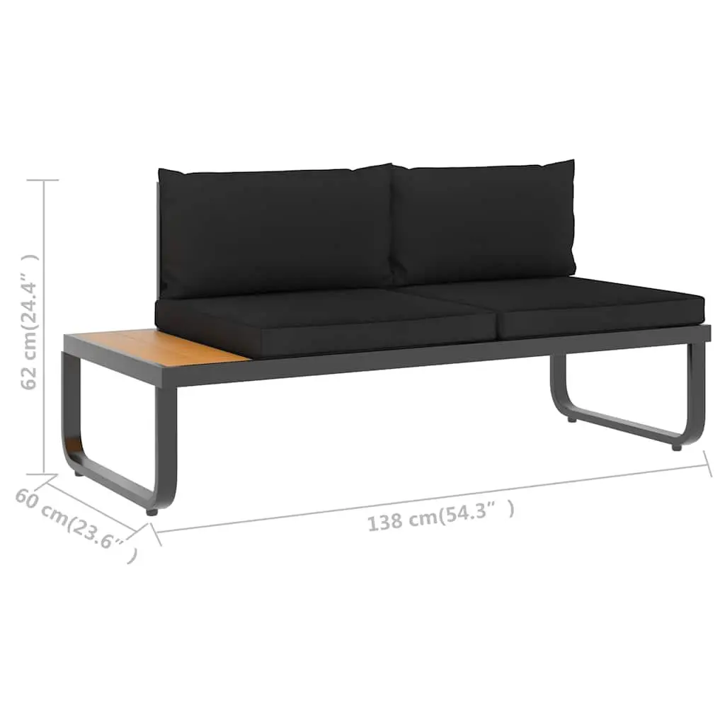 4-Piece Grey Garden Corner Sofa Set with Cushions