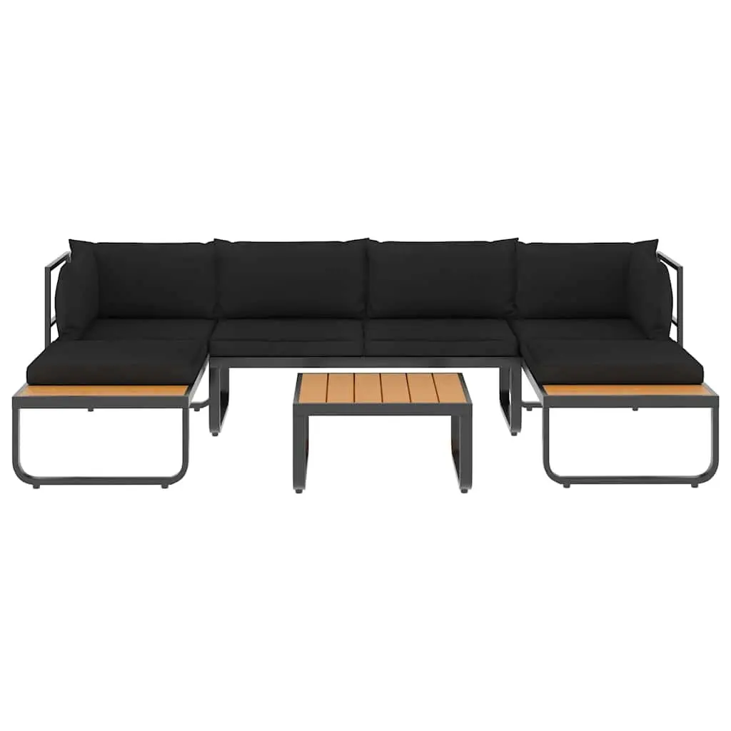 4-Piece Grey Garden Corner Sofa Set with Cushions