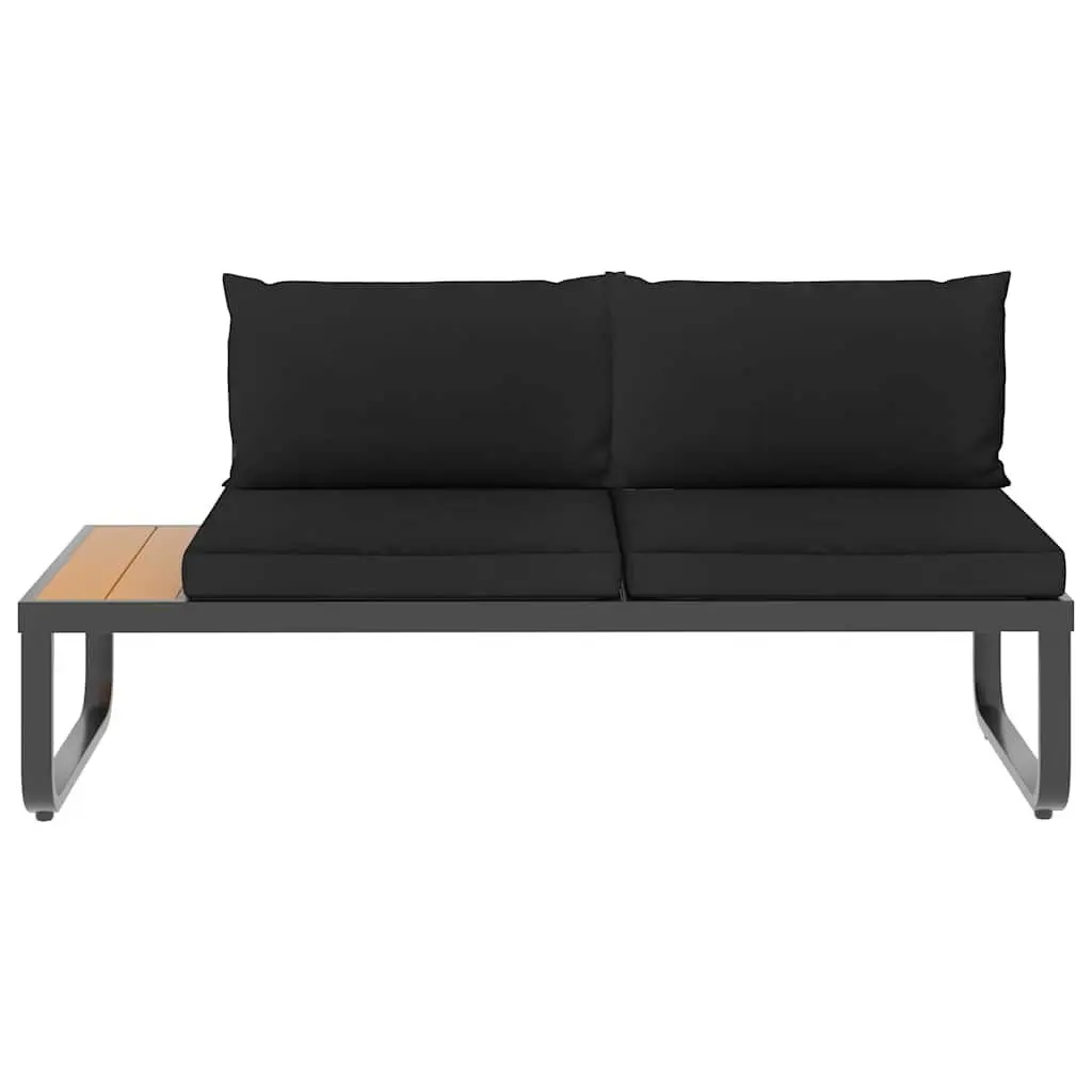 4-Piece Grey Garden Corner Sofa Set with Cushions