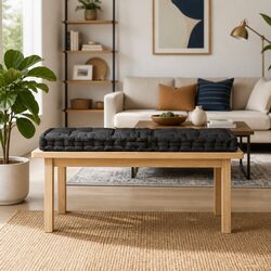 Comfortable Black Cotton Pallet Floor Cushion for Seating