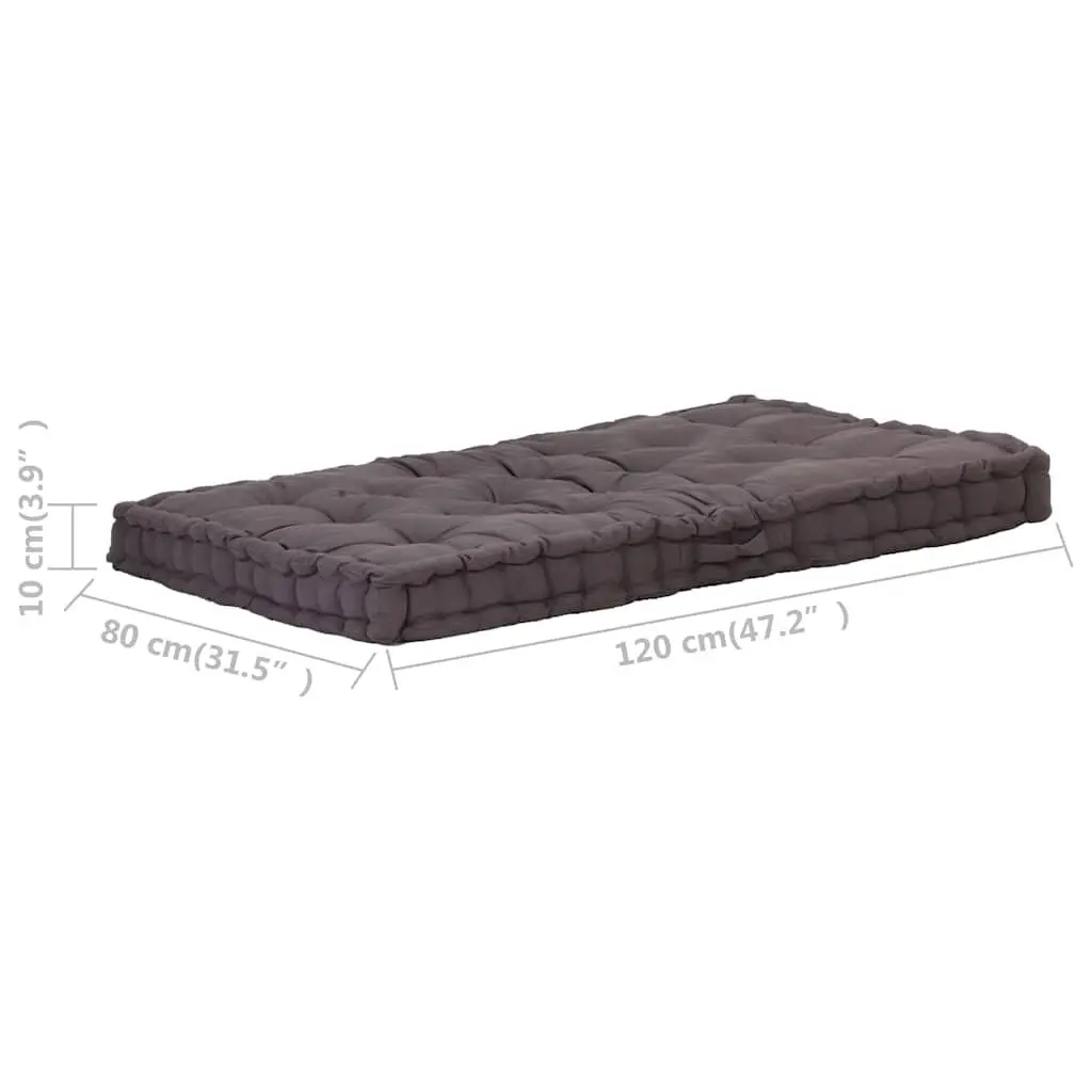 Pallet Floor Cushion Cotton 120x80x10cm Anthracite