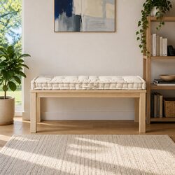 Beige Pallet Floor Cushion 120x40x7 cm for Comfort