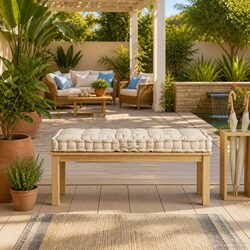 Beige Cotton Pallet Cushion for Outdoor Seating 120x80x10cm