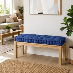 Blue Outdoor Garden Sofa Pad Lounger Cushion 120x80x10cm