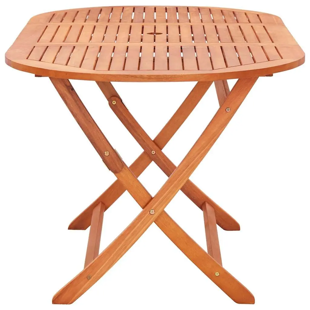 Folding Dining Table 160x85x74cm Eucalyptus Wood