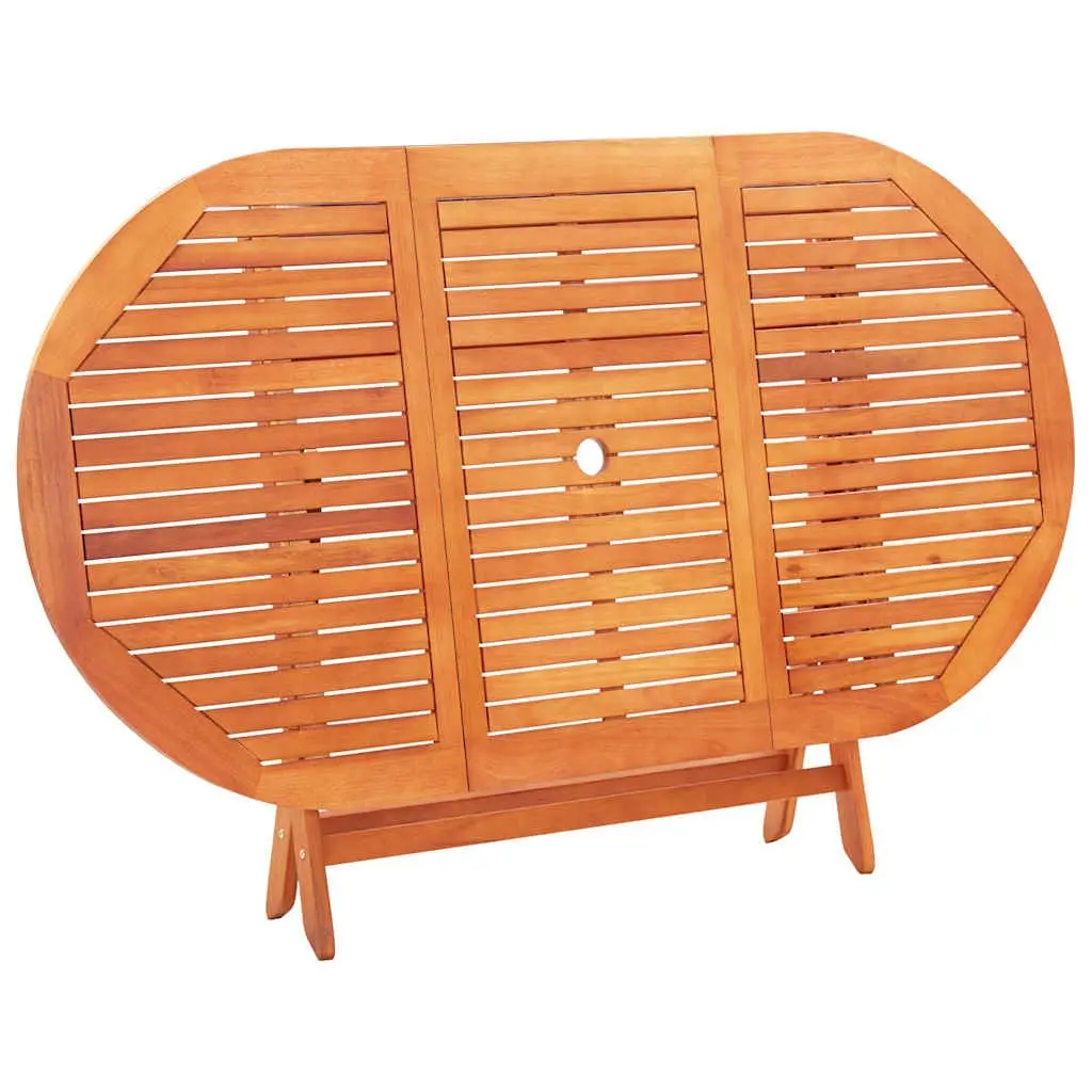 Folding Dining Table 160x85x74cm Eucalyptus Wood
