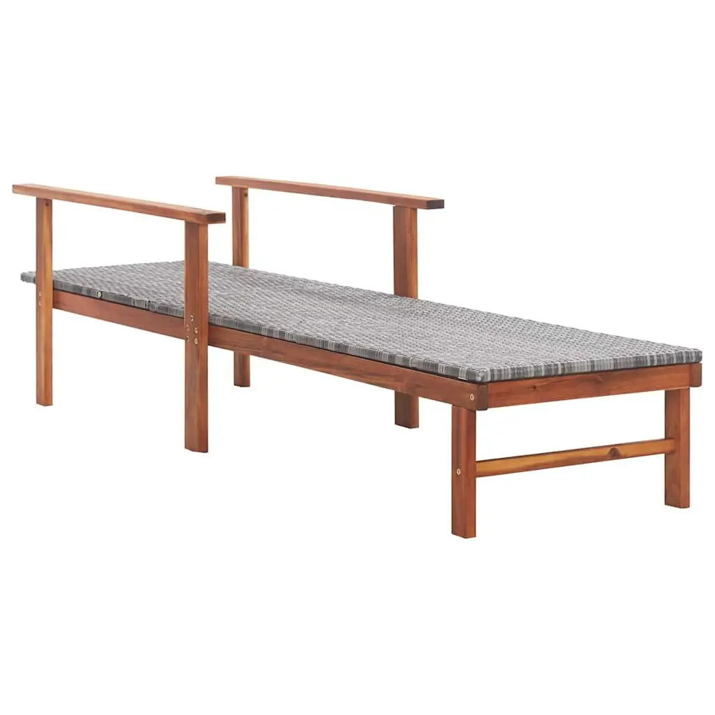 Grey Outdoor Sun Lounger for Relaxation