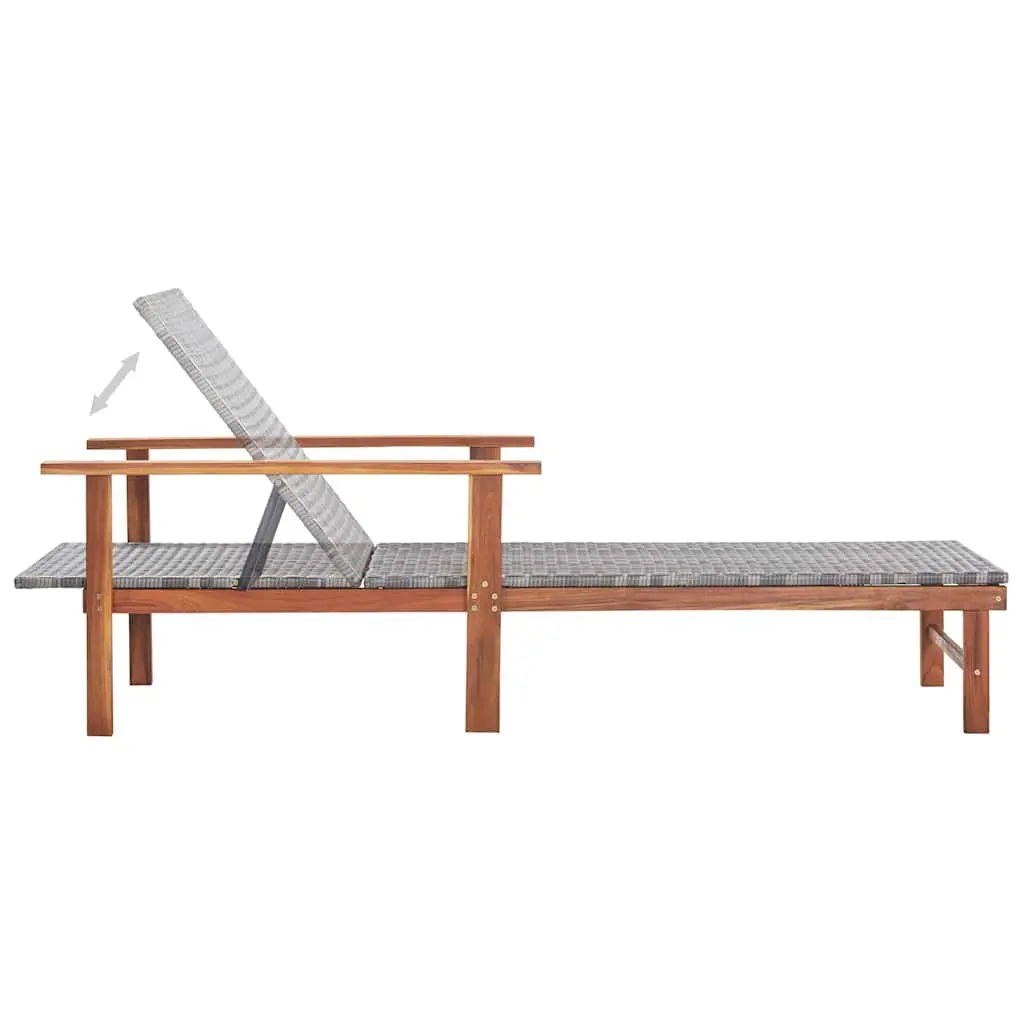 Grey Outdoor Sun Lounger for Relaxation