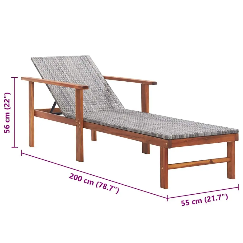 Grey Outdoor Sun Lounger for Relaxation