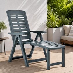 Outdoor Folding Sun Lounger with Adjustable Backrest